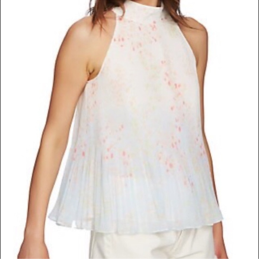 1. State Women's Sleeveless Pleated high neck Top - NWT large